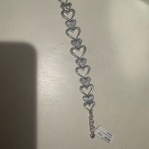 Brighton Silver Heart Bracelet with Interconnected Design